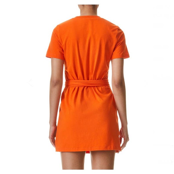 Alice + Olivia Evie Wrap T-Shirt Dress Orange Size M - Picture 3 of 11